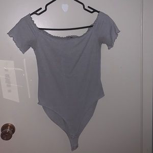 Forever 21 off the shoulder grey body suit